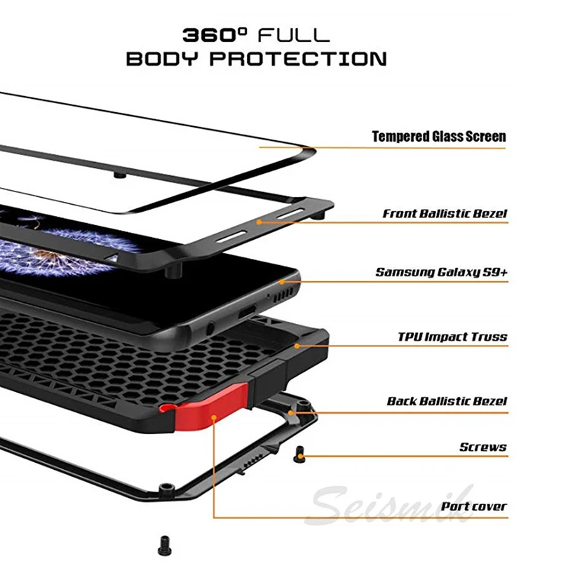 Tempered glass+Full Protective Luxury Doom Armor Metal Case Shockproof Cover For Samsung S8 S10 S10Plus S9 S9Plus Note8 Note9 Tempered glass+Full Protective Luxury Doom Armor Metal Case Shockproof Cover For Samsung S8 S10 S10Plus S9 S9Plus Note8 Note9