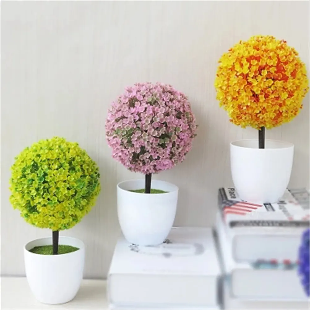Simulation Flower Ornaments Newest Welcoming Pine Artificial Plant Potted Bonsai Fake Flower Pine Trees for Home Table Decor