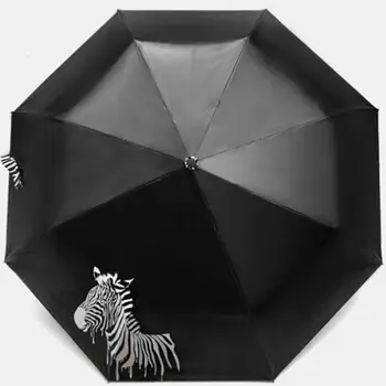 

AIMANI Mens Gifts Color Changing Folding Portable Umbrella Sunshade Zebra Parasol Rain Shade Anti-UV Drop Shipping B8 30+ Z537