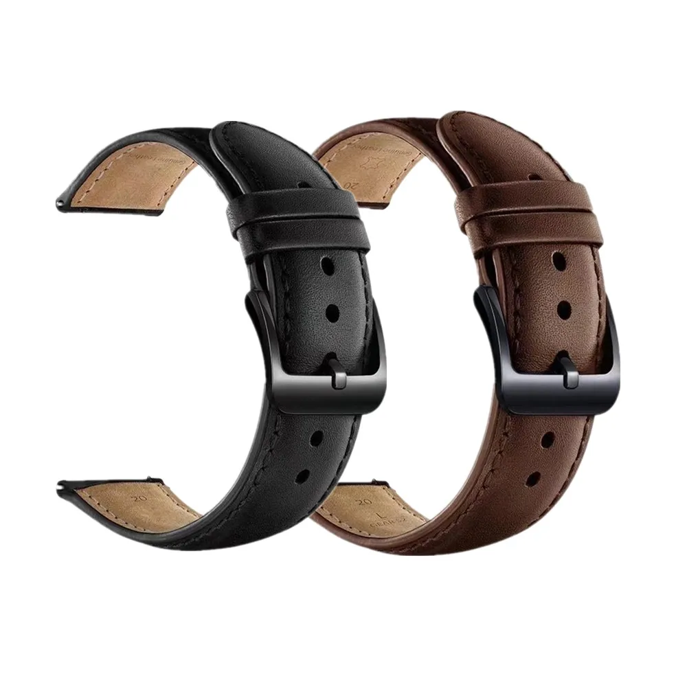 

22MM/20MM Strap Classic Leather Watchband for Samsung Gear S3/Galaxy Watch 3 41/45mm/42/46mm Replaceable Bracelet for Huawei GT