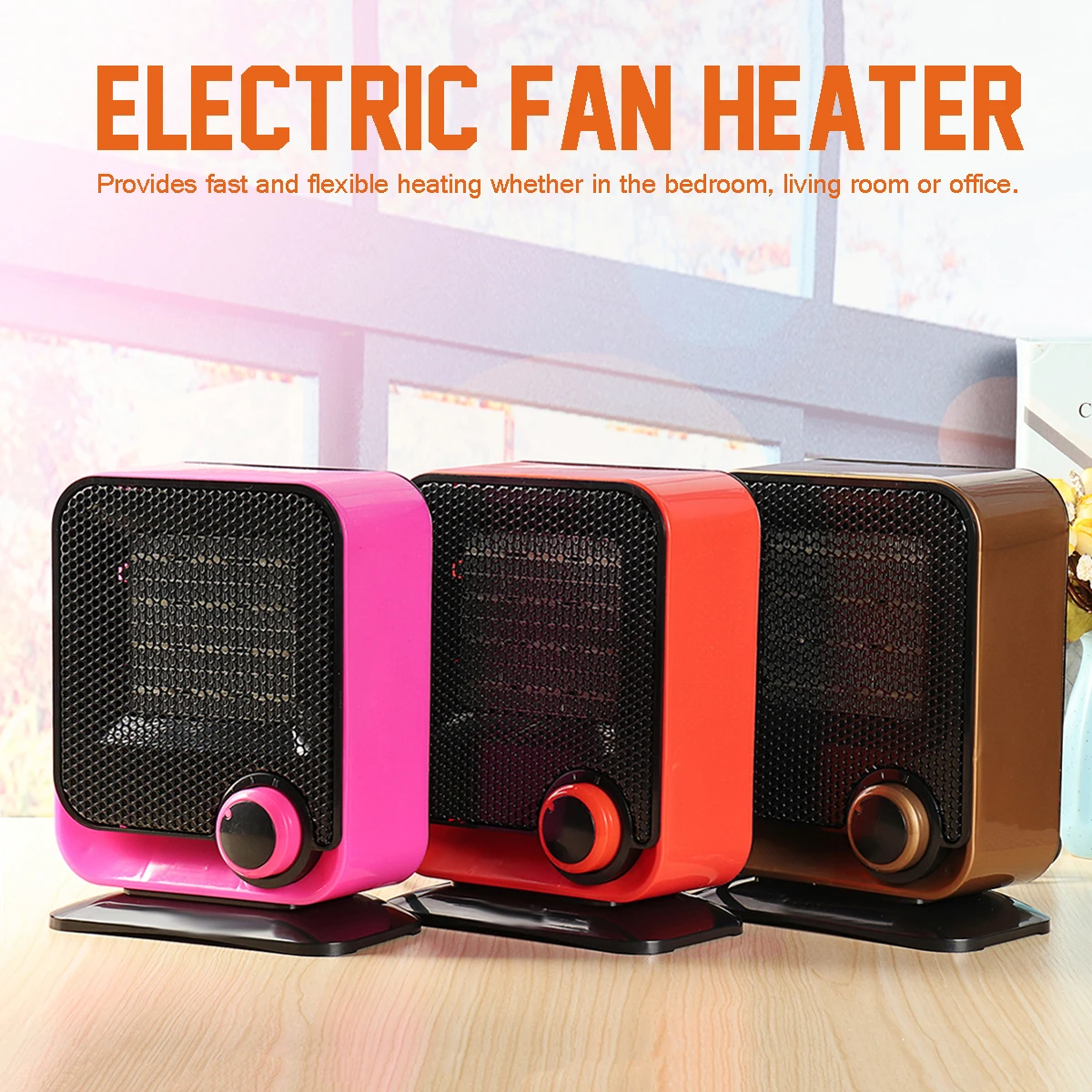

220V 1500W Adjustable Temperature Controller Electric Fan Heater Low-noise 3 Color Automatic Lightweight for House Office PTC