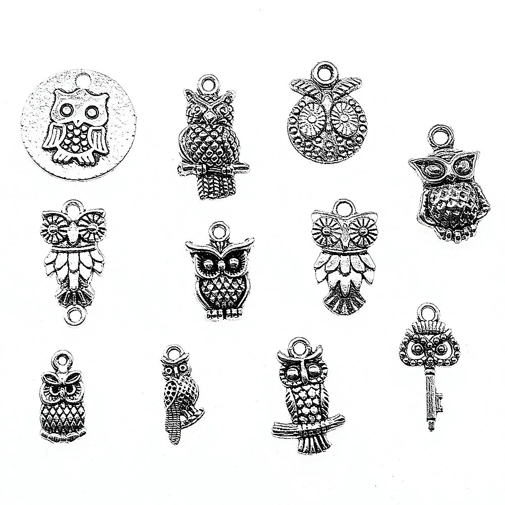 15pcs Owl Charm Making Jewelry Pendants For Bracelets Small Owl Charm Silver Color Owl Charm 15pcs Owl Charm Making Jewelry Pendants For Bracelets Small Owl Charm Silver Color Owl Charm