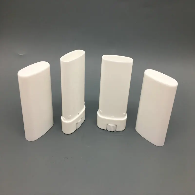 

50pcs 15g/15ml deodorant container lip balm tube white and clear flat deodorant empty lipstick tube