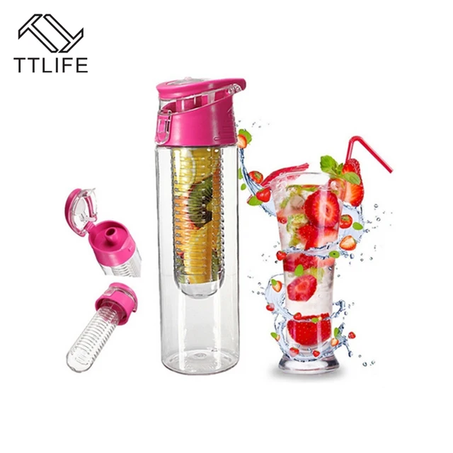 TTLIFE 700ML BPA Free Fruit Infused Infuser Water Bottle Shaker Sports