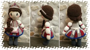 

crochet toys amigurumi doll Russia style girl model number LS0051