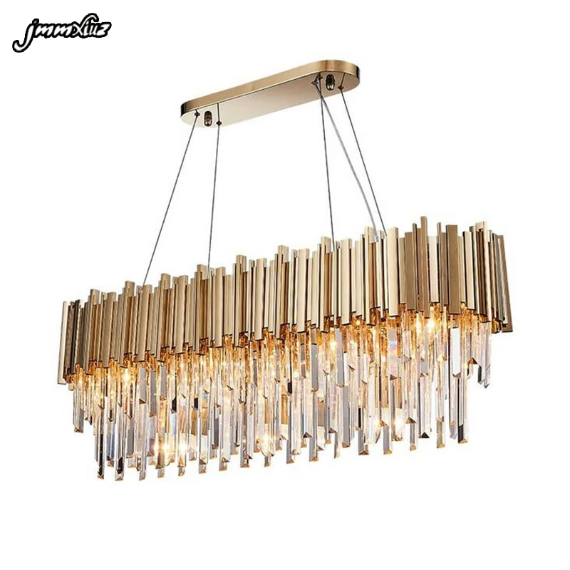 

jmmxiuz2018 New crystal luxury chandelier modern lighting for living room dining room gold crystal chandelier LED lights