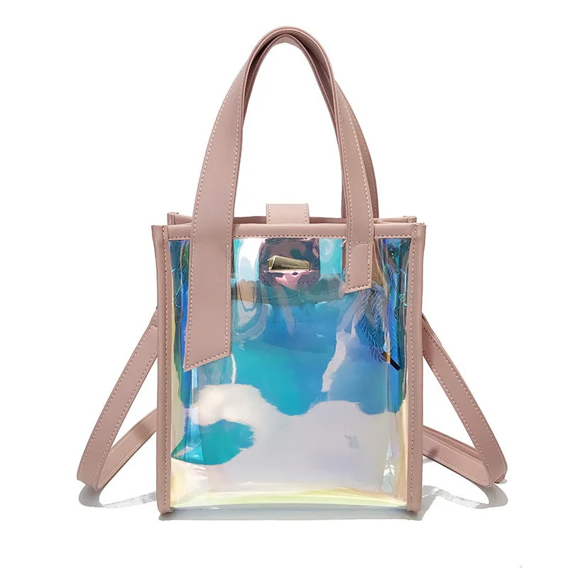 

Ms. explosion models small CK laser package PU leather transparent portable mother bag diagonal diagonal jelly bag