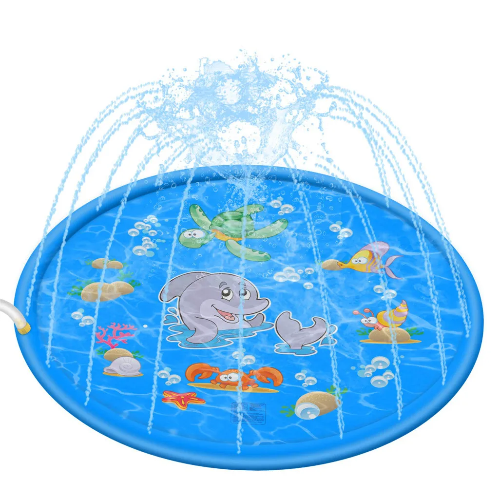 Baby Kids Water Play Mat Inflatable Fun Activity Play Center Water Mat Outdoor Water Toys for Kids Sprinkler Play Pad#y2*1