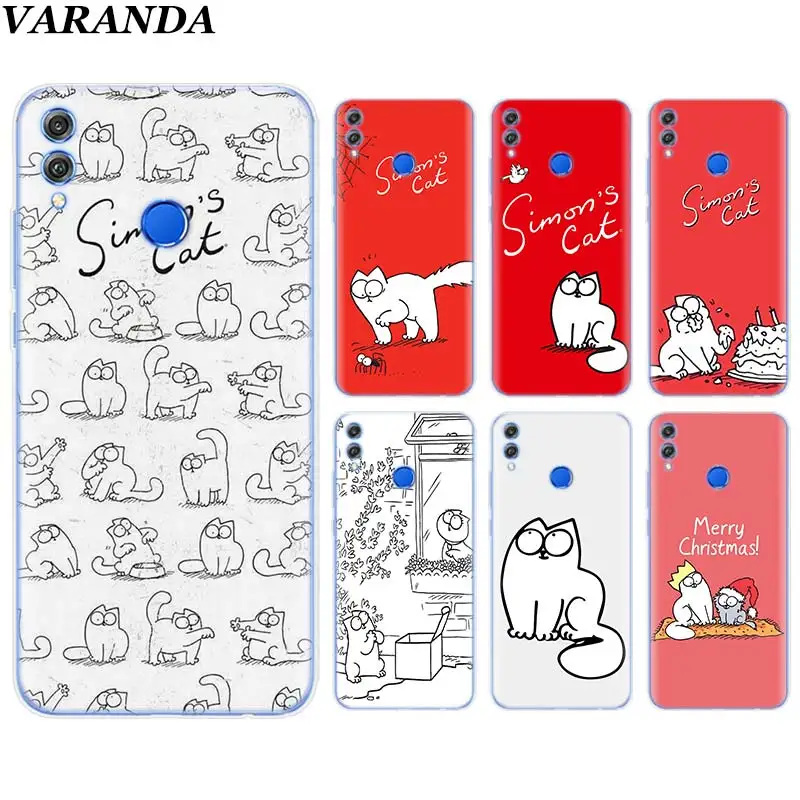 

Simon's Cat Silicone Soft Case for Huawei Honor 8X 8C 7A 7C 7S 9 10 Lite Y5 Y6 Y7 Y9 2019 Phone Case Coque