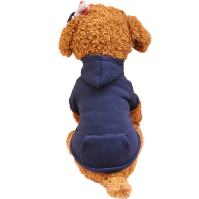 1 предмет Одежда для питомцев, собачий толстовки Демисезонный толстовки для отдыха для маленьких и крупных собак кошка собака щенок свитер с капюшоном боди для чихуахуа - Цвет: Dark Blue