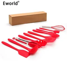 Eworld 10pcs/set Silicone Kitchen Cooking Tool Sets Utensils Heat Resistant Baking BBQ Accessaries Tool Set Spatula Spoon Ladle.