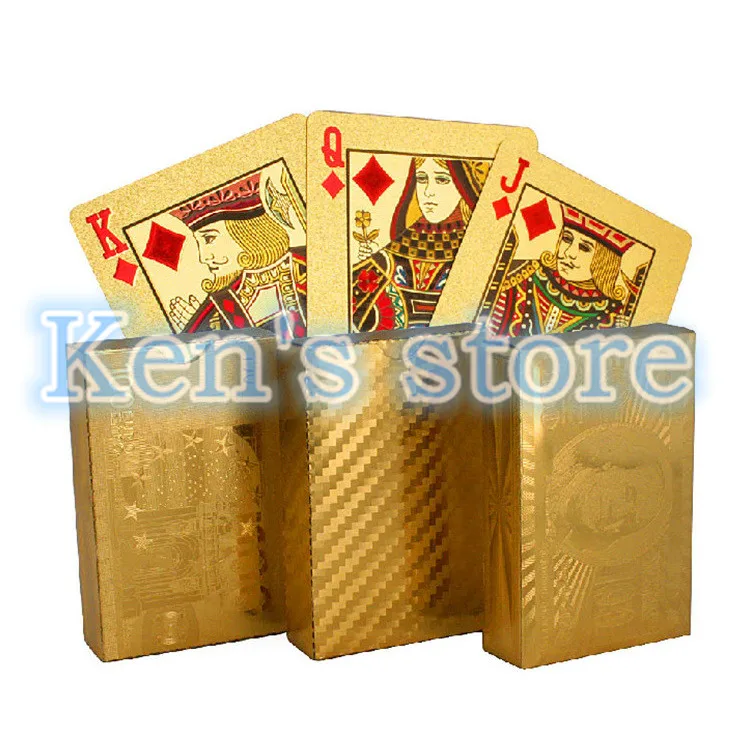 Free Shipping Golden Playing Cards Deck Gold Foil Poker Magic Card Durable Waterproof Cards Close-up Street Magic Tricks Kid Toy Free Shipping Golden Playing Cards Deck Gold Foil Poker Magic Card Durable Waterproof Cards Close-up Street Magic Tricks Kid Toy