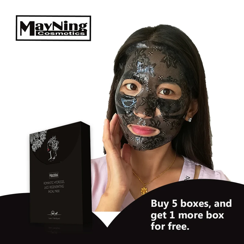 

Black Mask ROMANTIC HYDROGEL LACE REGENERATING FACIAL MASK 3pcs/Box Firm, Brighten, Eliminate Free Radicals