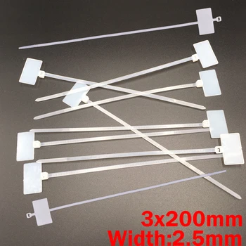 

3*200 3x200 (2.5mm Width) Nylon Plastic Self-Locking RJ45 Network Wire Brand Mark Label Identified Sign Tag ZIP Ties Cable Tie