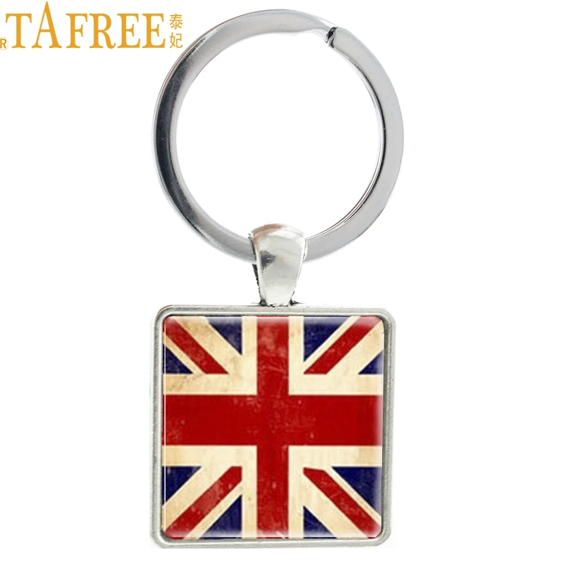 TAFREE Vintage Union Jack keychain England Banner Great Britain United