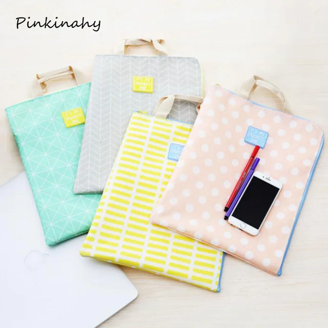 Creative A4 Cute Fresh Style Water File Pocket Oxford Cloth Hand Creative A4 Cute Fresh Style Water File Pocket Oxford Cloth Hand Carry Stuff Bag Folder School