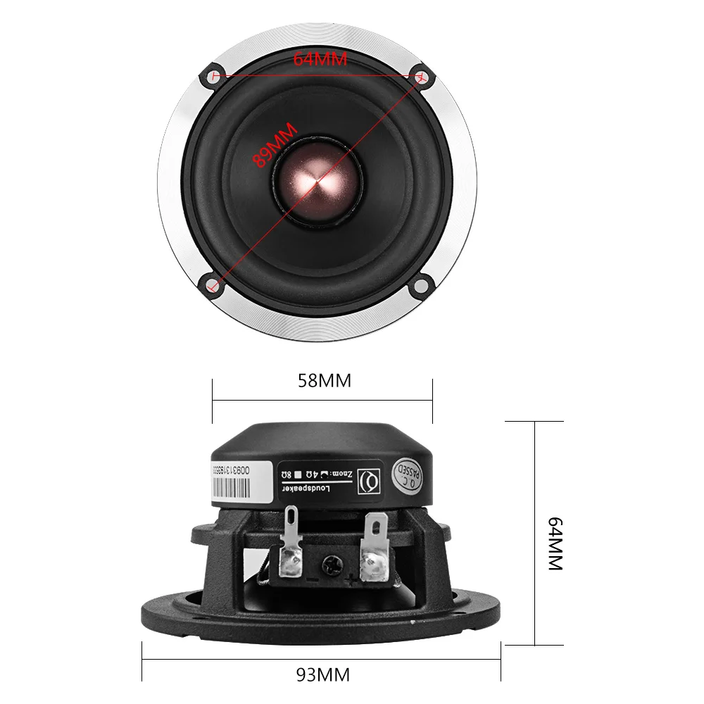 AIYIMA 3 дюйма, Hi-Fi, СЧ звук Динамик 4, 8 Ом 30 W 25 W Core автомобильный стерео аудио ЦАП музыка громкий Динамик DIY Динамик s для усиления звука Динамик