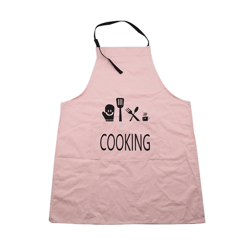 OBRKING инструменты для выпечки из хлопка и льна, кухонные фартуки унисекс для женщин и мужчин, фартук для приготовления пищи, 4 цвета, инструмент для ресторана, столовой, модный - Цвет: Pink