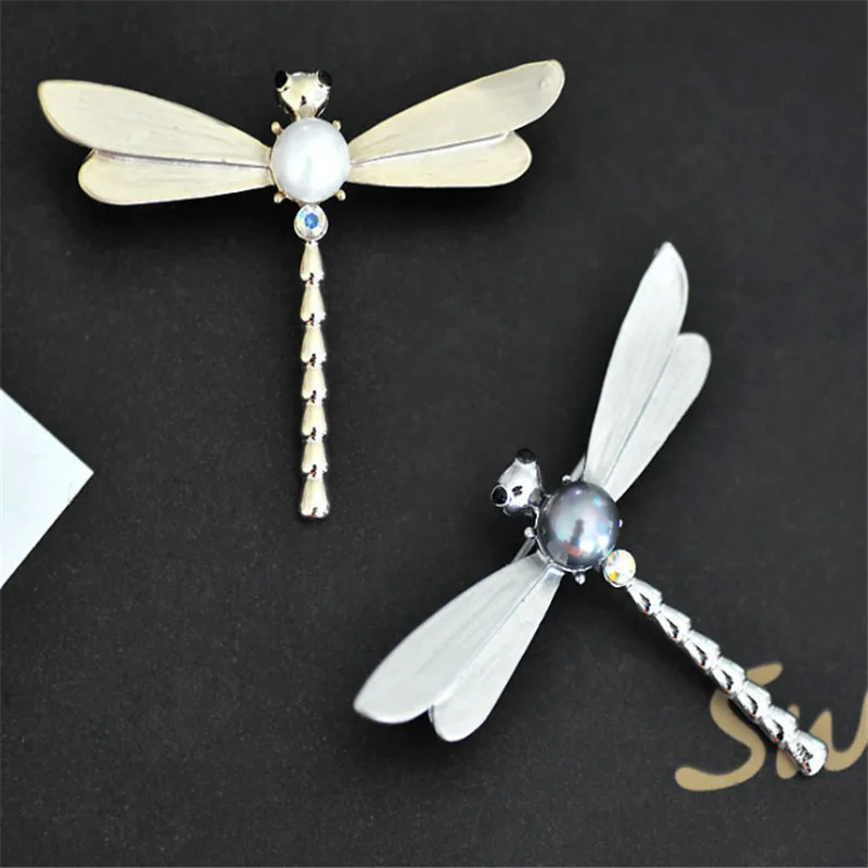 Crystal Brooch Vintage Dragonfly Pin Peacock Necklace 1PC
