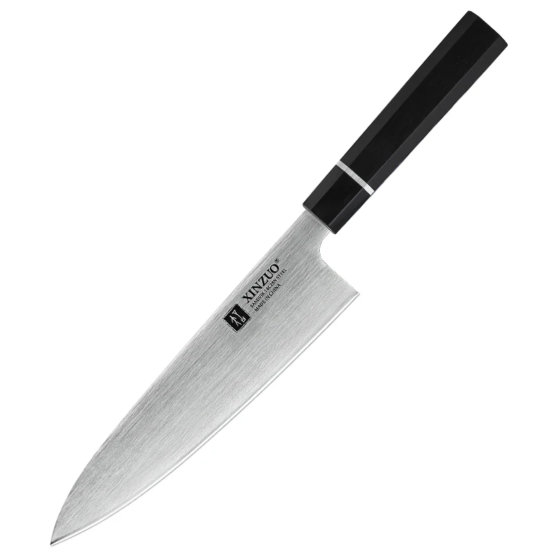 XINZUO 8,5 ''нож шеф-повара SANDVIK 14C28N сталь из нержавеющей стали нож для нарезания нож кухонные ножи черное дерево+ ручка буйвола - Цвет: Wire drawing