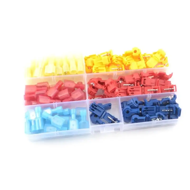 

45pcs T Type Quick Splice Crimp Terminal Wire Convenient Connector Casing Pipes Wire Joints Connection
