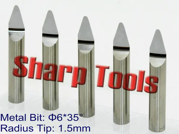 

35 Angle 6x 1.5mm V PCB Cutter CNC Ball Nose End Mill Engraving Tools for Steel Aluminium Copper, Tungsten Bits CNC Metal Cutter
