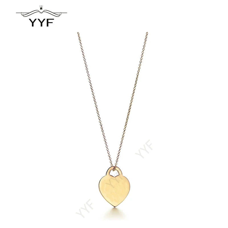 

TIFF 925 Silver Gold Heart Necklace Originally 1:1 High Quality Charm Accessories Suitable for Women's Fashion Jewelry PY