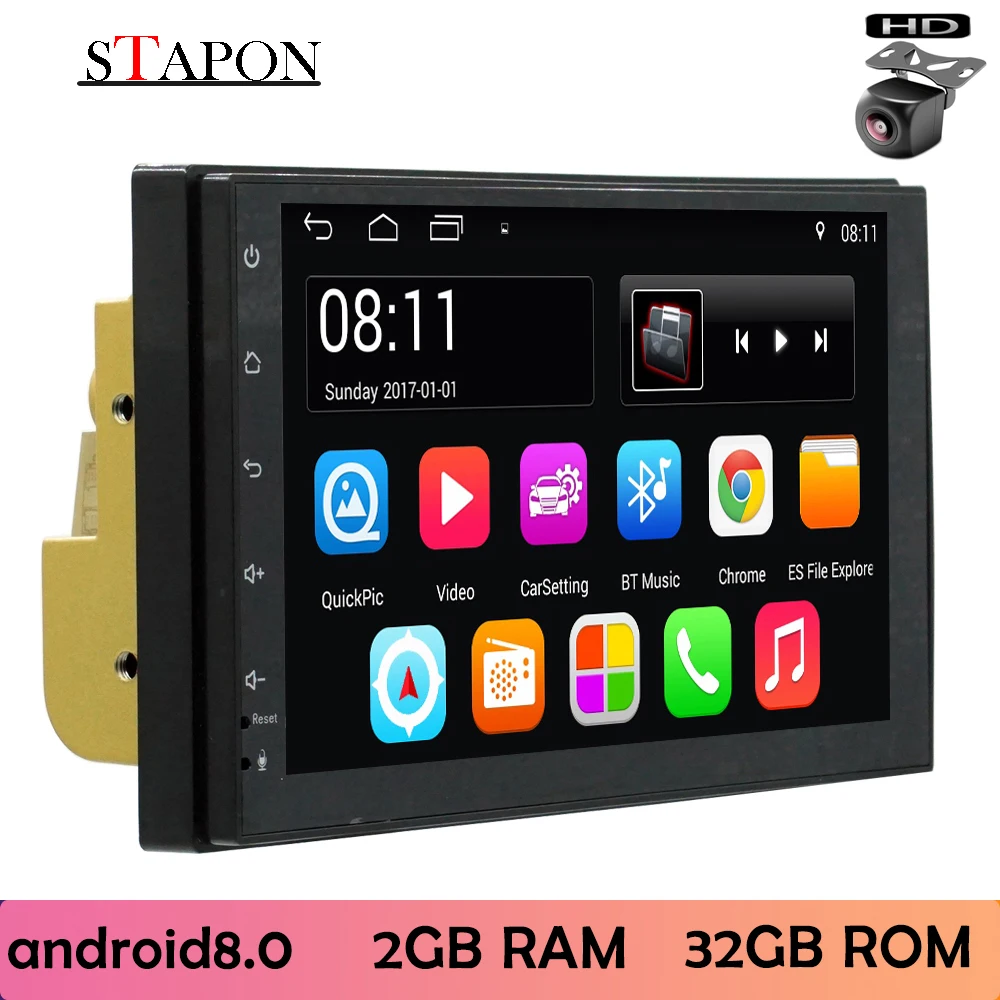 STAPON 7 дюймов 2 грамм + 32 ГРОМ автомобильный Android 8 0 навигация с Bluetooth Зеркало Ссылка