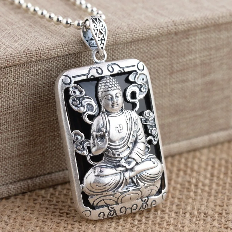 

2019 Promotion Real Emperor Fine S990 Agate Patron Saint Female Money This Life Fo The Eight Chinese Zodiac Pendants Wholesale