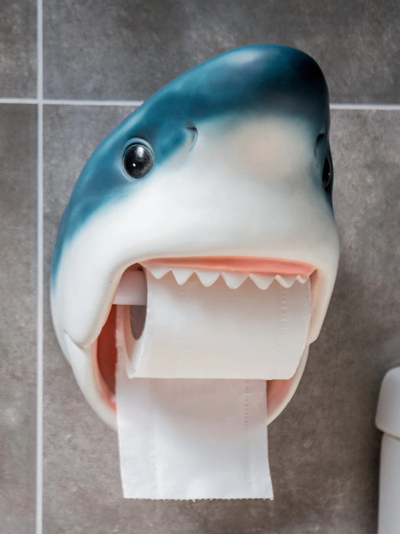 

Decorative Tissue Box Durable Wall Hanging Bathroom Animal Shark Dolphin Toilet Paper Tissue Roll Holder Toilet Holder