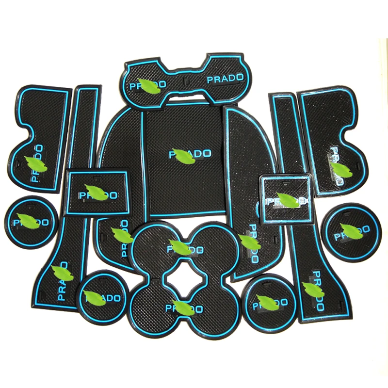 

Free Shipping High Quality Silica Gel Door Groove Mat Gate slot mat Cup Non-slip mat For 2010-2015 Toyota Prado FJ150 15PCS