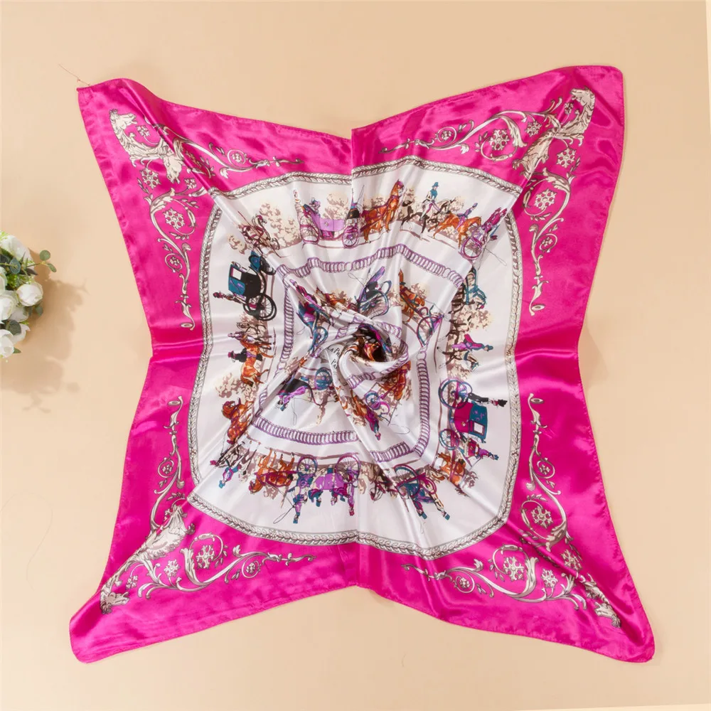 2016 New Silk Scarf Square Printed Bandana Female font b Tartan b font Echarpes Pure Silk