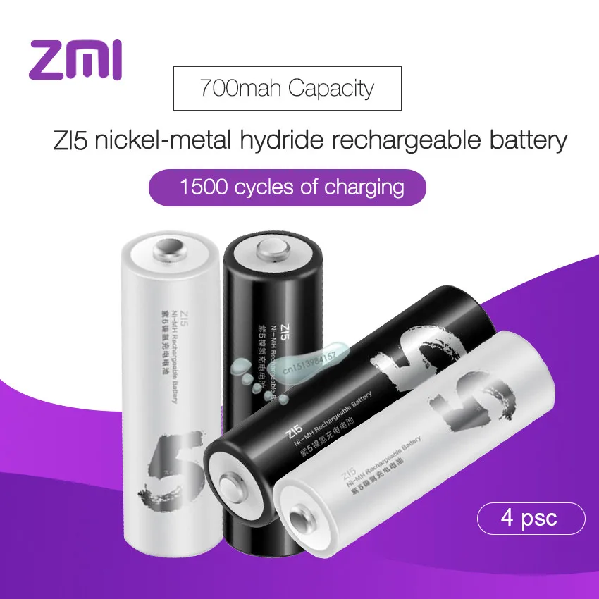 4 шт./лот аккумуляторная батарея Xiaomi AA 1800 мАч 1 2 В Ni MH ZMI ZI5 блок питания для пульта