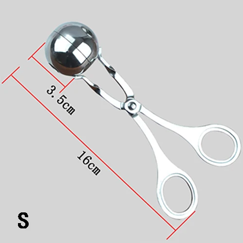 1 шт. Meatball Maker форма из нержавеющей стали для фрикаделек форма-зажим DIY инструмент для приготовления мяса Фаршированная Мясорубка DIY устройство для приготовления мясных шариков - Цвет: S