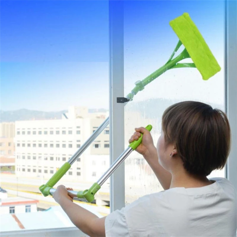 Telescopic Foldable Handle Cleaning Glass Sponge Mop Cleaner Window Extendable multi-function Wear-resistant Creative C0419#30  01