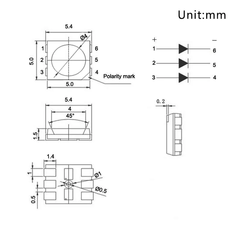 100 шт. SMD светодиодный Диод 5050 теплый белый 15-18LM 60mA DC 3V Ультра яркий светильник светодиод лампы поверхностное монтаж SMT бисера для PCB