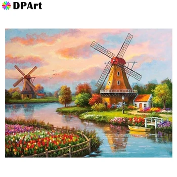 

Diamond Painting Full Square/Round Drill Windmills Town 5D Daimond Painting Embroidery Cross Stitch Kit Mosaic Rhinestone Zou124