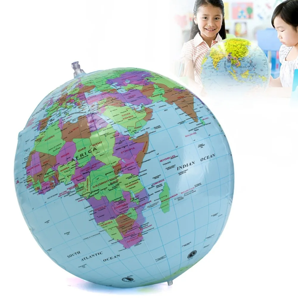 

JIMITU 40CM Early Educational Inflatable Earth World Geography Globe Map Balloon Toy Beach Ball