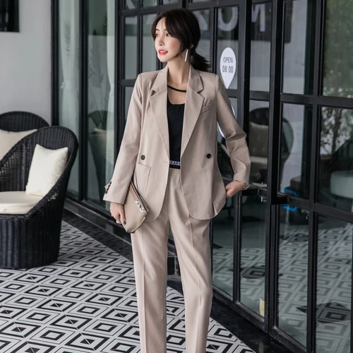 2018 Fashion New British Style Two Sets Pants Female Autumn Elegant Lady Suit Femme