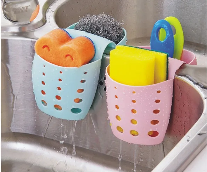 

1Pcs Multifunction Kitchen Sink Drain Hollow Hanging Basket Draining Basket Sponge Brush Water Tap Draining Racks F2886