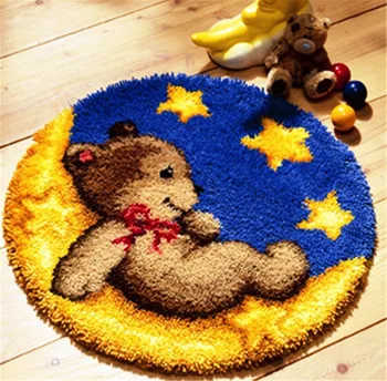 

oneroom Latch Hook Kit Rug Cushion Pillow Mat DIY Craft Beer on Moon 52CM by 52CM Cross Stitch Needlework Crocheting Rug