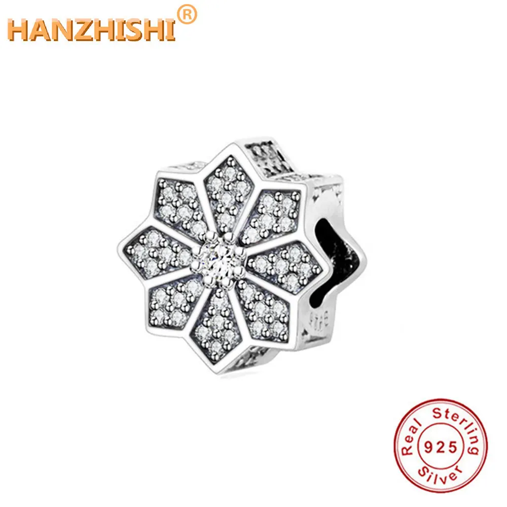 

Fits Pandora Bracelet Necklace Polygon Shimmering Charms With Clear CZ 925 Sterling Silver Beads 2017 Winter Collection Jewelry