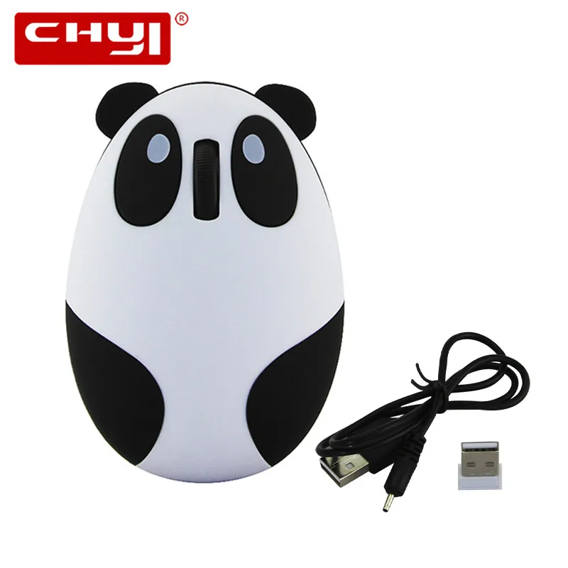 

2.4GHz Wireless Mouse Kids Mouse Cute Panda Model USB Computer Mice with USB Charging Cable Gaming Mouse for PC Desktop Laptop