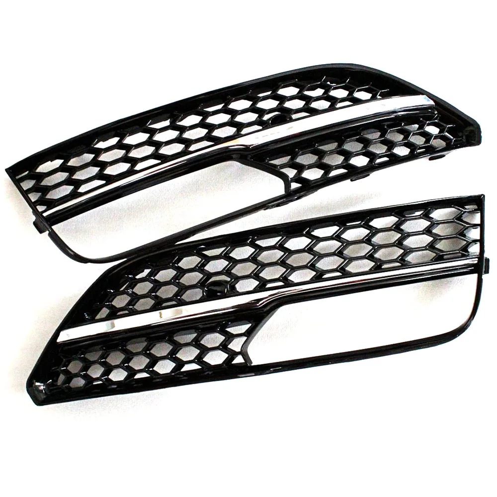 

TRICOLOUR 1X A3 Fog lamp mask front bumper airway mask airway outlet grills fog light grille for Audi A3 hatchback 2013-2016