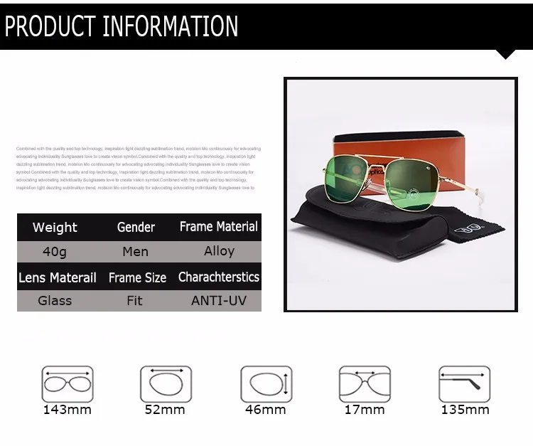 WHO CUTIE, американские Оптические солнцезащитные очки, мужские, фирменный дизайн,, James Bond, Солнцезащитные Очки Air Force AO, солнцезащитные очки для мужчин, подарок OM286