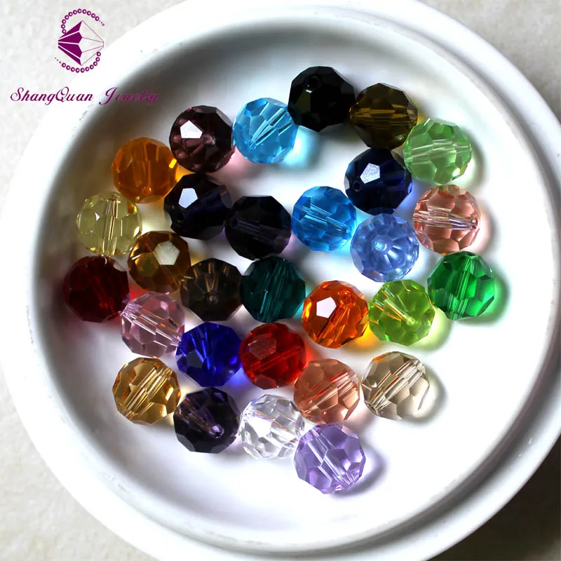 

Wholesale Faceted 5000 Glass Crystal Round Spacer Beads 10mm 30 Colors Pick Free Shipping(SQ3A210)