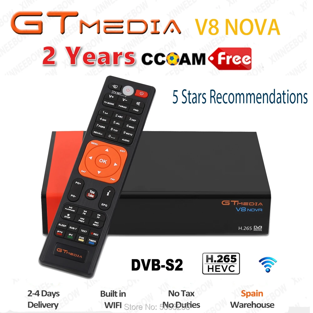 2 года бесплатно Cccam cline Испания Gtmedia v8 nova Freesat v8 рецептор Германия отправка из Испании быстрая - Цвет: Другое