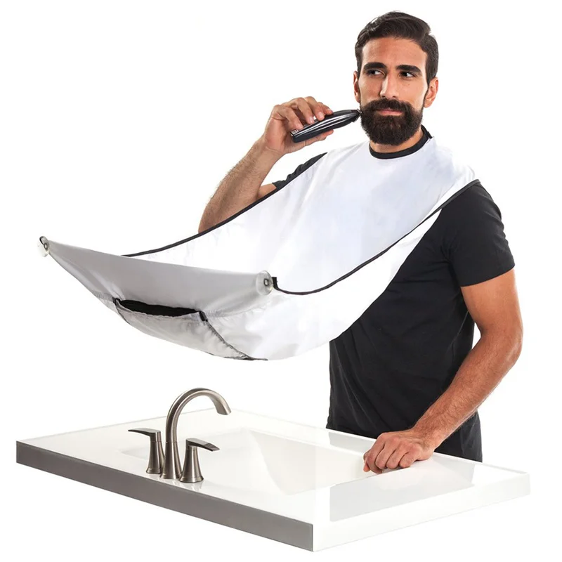 120x80cm Man Bathroom Apron Black Beard Apron Trimmer Hair Shaving Apron Waterproof Shaving Beard Cloth Household Cleaning