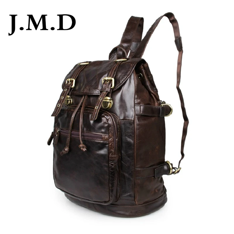 

J.M.D 2017 New High Quality 100% Real Leather Hand bag Genuine Leather Travel Backpack Shoulder Bag 6085