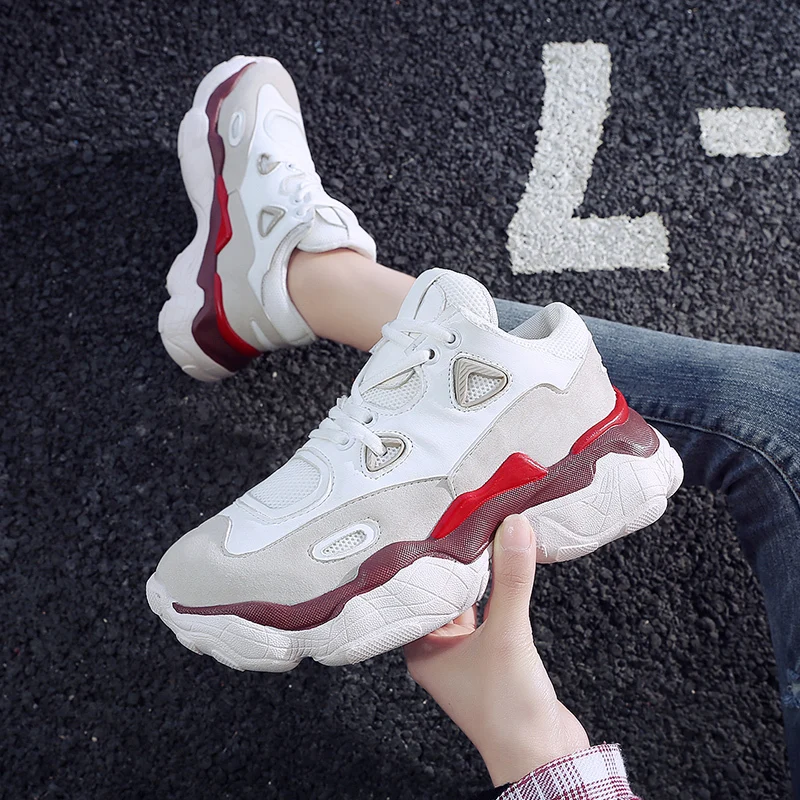 

2019 Newest Designer Luxury Sneakers Women Platform Sport Shoes Breathable Wedge Heels Running Shoes Zapatillas Deportivas Mujer